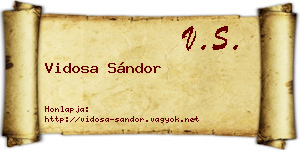 Vidosa Sándor névjegykártya