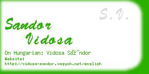 sandor vidosa business card